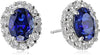 Oval White Sapphire Stud Earrings | White Gold