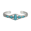 Turquoise Teardrop Open Bracelet | White Gold
