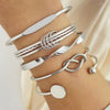 Knotted Elegance Bracelet Set | White Gold