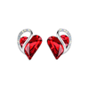 Infinity Heart Ruby Stud Earrings | White Gold